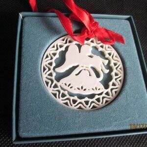 Vintage Lenox Yuletide Ornament/Christmas Angel with Horn/1996/Retired
